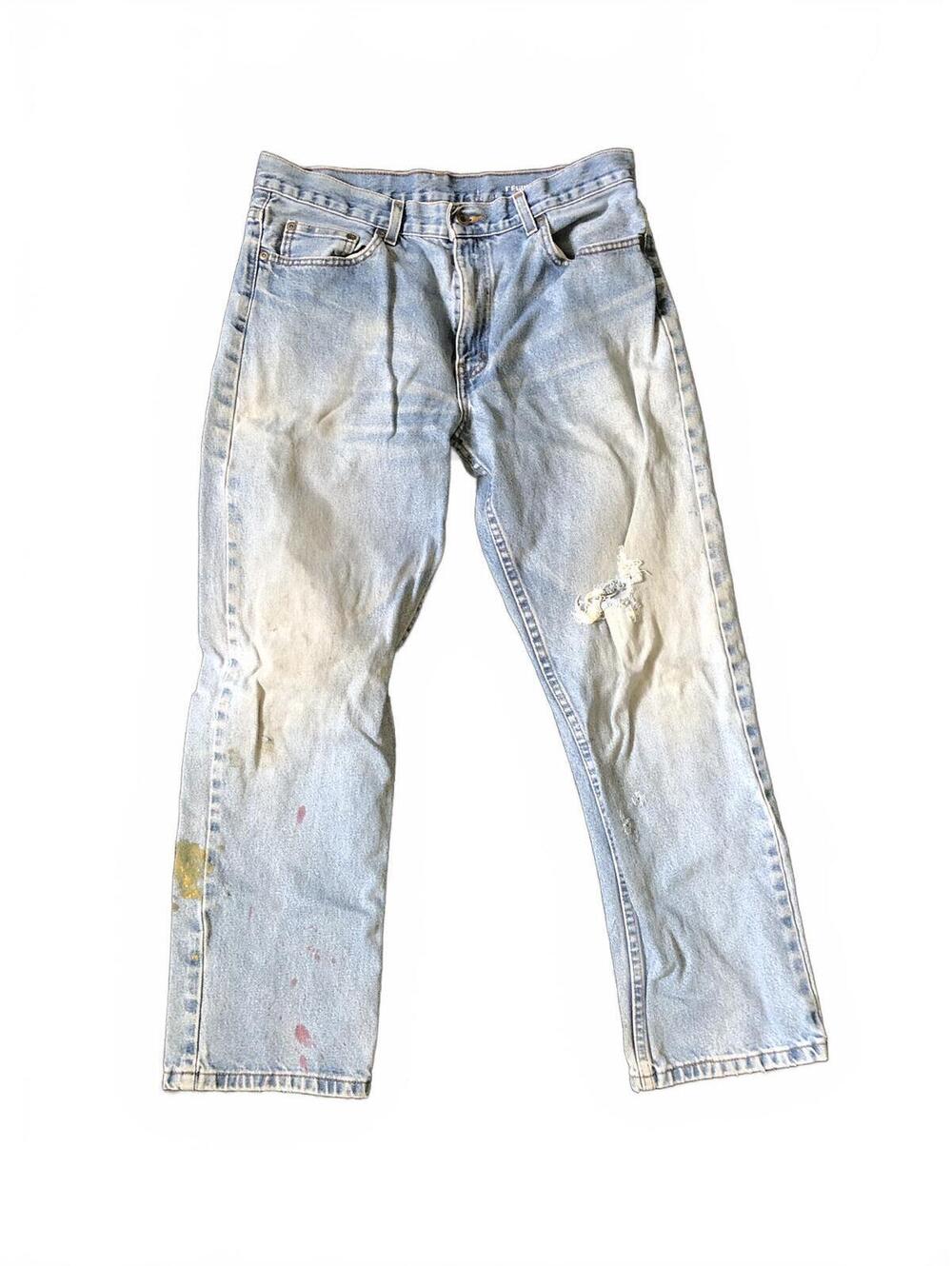 George Light Wash Distressed Denim Jeans 34x30 Mens